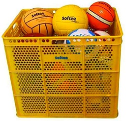 Softee 24109.005 Carro Porta balones Banasta, Blanco, S