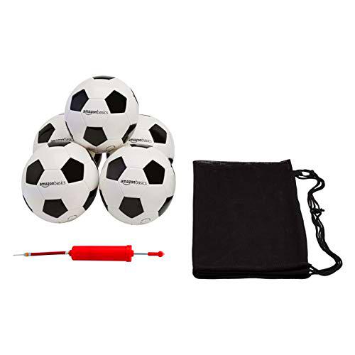 Amazon Basics - Balón de fútbol de TPU, talla 5, paquete de 5