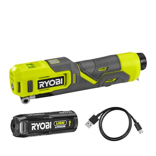 RYOBI - Inflador USB de litio (4 V, hasta 6,9 bares